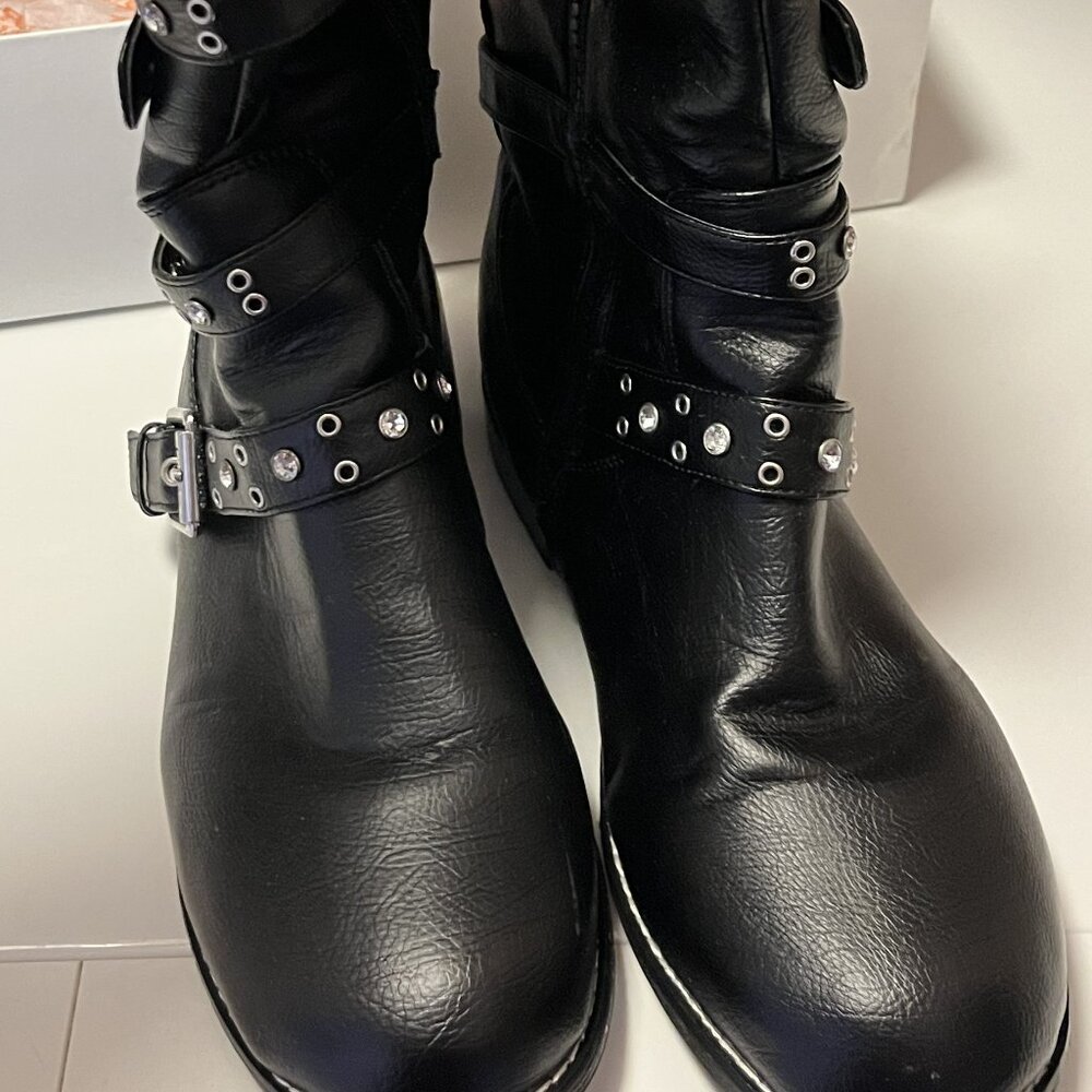 Girl's Michael Kors Black Tall Boots with Bling Size 5 - Picture 2 of 7